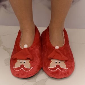 Dámske flyšové ružové ponožky Santa Cozy