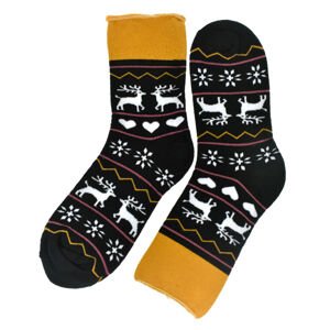 Vianočné spandex termo ponožky WinterJoy s motívom sobov