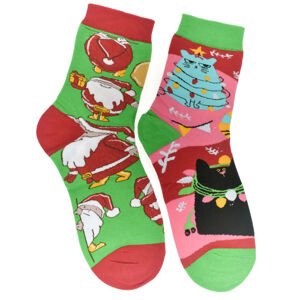 Vianočné bavlnené zelené ponožky Festive-Fun 35-41