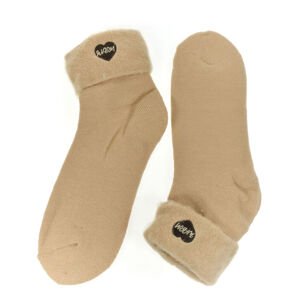 Teplé dámske spandex béžové termo ponožky CozyHeart