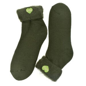 Teplé dámske spandex zelené termo ponožky CozyHeart