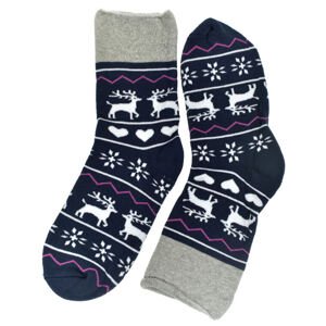 Vianočné spandex termo ponožky WinterJoy s motívom sobov