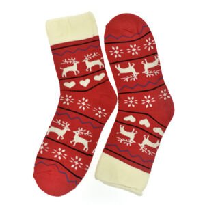Vianočné spandex termo ponožky WinterJoy s motívom sobov