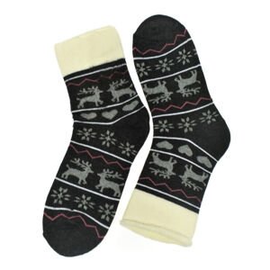 Vianočné spandex termo ponožky WinterJoy s motívom sobov