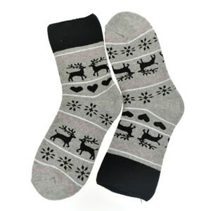Vianočné spandex termo ponožky WinterJoy s motívom sobov