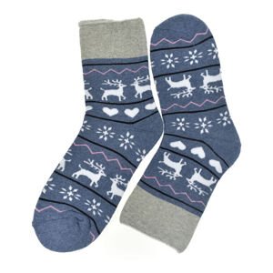 Vianočné spandex termo ponožky WinterJoy s motívom sobov