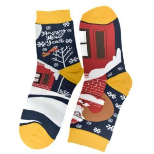 Vianočné bavlnené žlté ponožky Festive-Fun 35-41