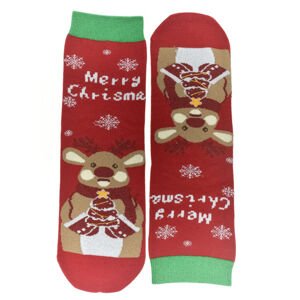 Vianočné bavlnené červené ponožky Merry-Corgi 35-41