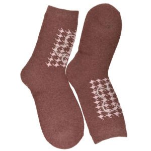 Dámske bordové termo ponožky Cozy-Pattern