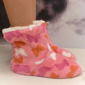 Dámske plyšové ružové ponožky Heart Warmth 35-41