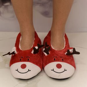 Dámske plyšové červené ponožky Santa Cozy