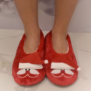 Dámske plyšové červené ponožky Santa Cozy