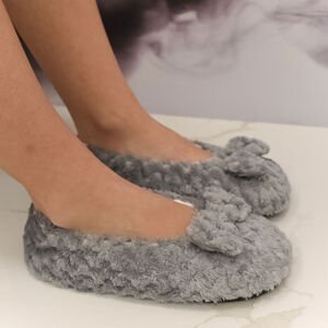 Dámske plyšové sivé ponožky Cozy Bow
