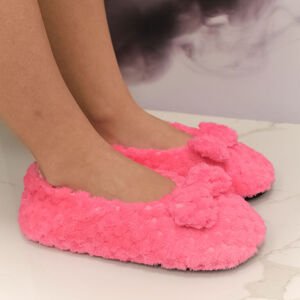 Dámske plyšové ružové ponožky Cozy Bow
