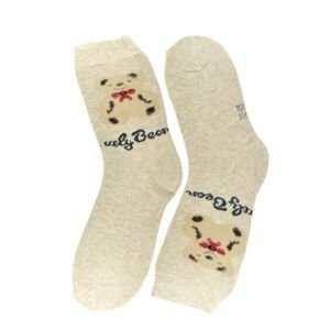 Detské bavlnené béžové ponožky BEAR 24-35