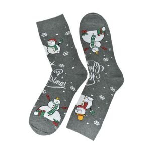 Pánske sivé vianočné ponožky MR-PAMUT Snowman