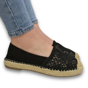 Dámske čierne espadrilky LINDA