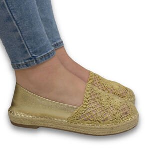 Dámske zlaté espadrilky LINDA