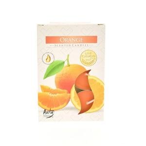 Oranžové čajové sviečky ORANGE 6ks
